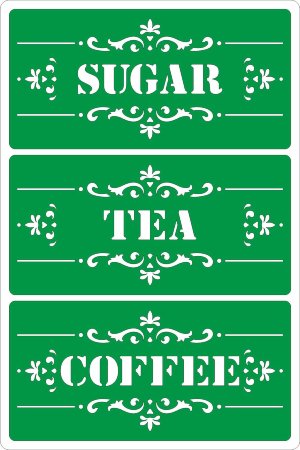 Трафарет на клеевой основе Sugar-Tea-Coffee