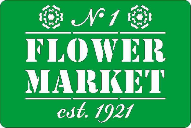 Трафарет на клеевой основе Flower Market