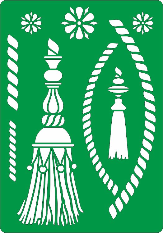 Трафарет на клеевой основе. Кутасы, 14*20 см