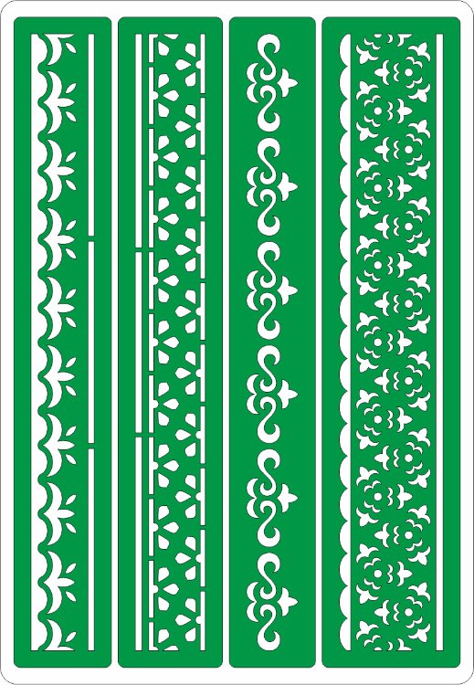 Трафарет на клеевой основе Бордюры-24, 14х20 см