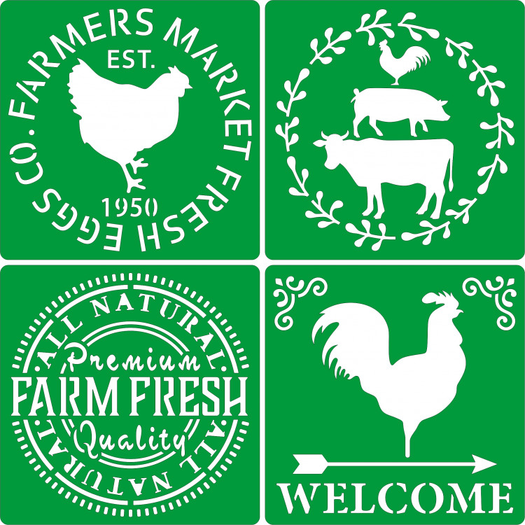 Трафарет на клеевой основе Welcome to farm, 20*20 см