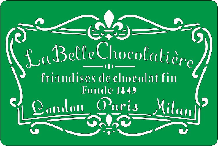 Трафарет на клеевой основе, La Belle Chocolatiere, 10*15 см