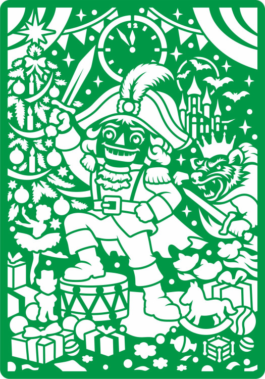 Трафарет на клеевой основе Щелкунчик, 14*20 см