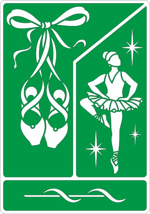 Трафарет на клеевой основе. Балет, 14х20 см