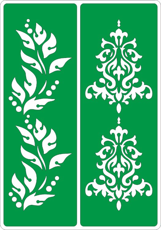 Трафарет на клеевой основе Парча и ягоды, 14х20 см