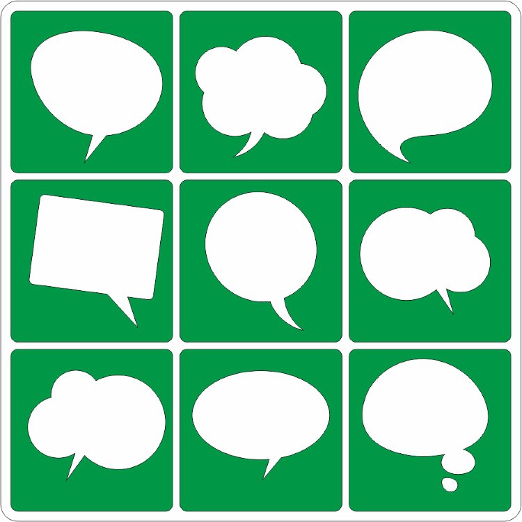 Трафарет на клеевой основе Выноски, 15*15 см