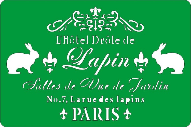 Трафарет на клеевой основе L'Hotel Drole de Lapin