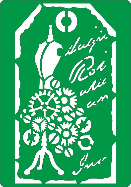 Трафарет на клеевой основе Бирка, 14*20 см