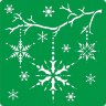 Трафарет на клеевой основе Снежинки на ветке, 15*15 см