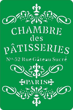 Трафарет на клеевой основе Chambre des Patisseries, 10*15 см