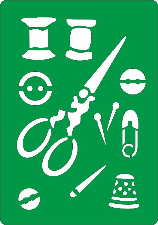 Трафарет на клеевой основе. Шитье-2, 14х20 см