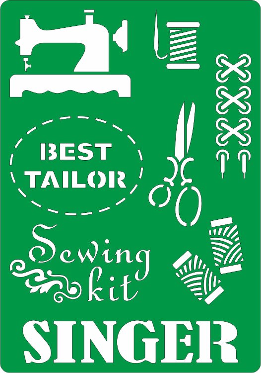 Трафарет на клеевой основе. Шитье-3, 14х20 см