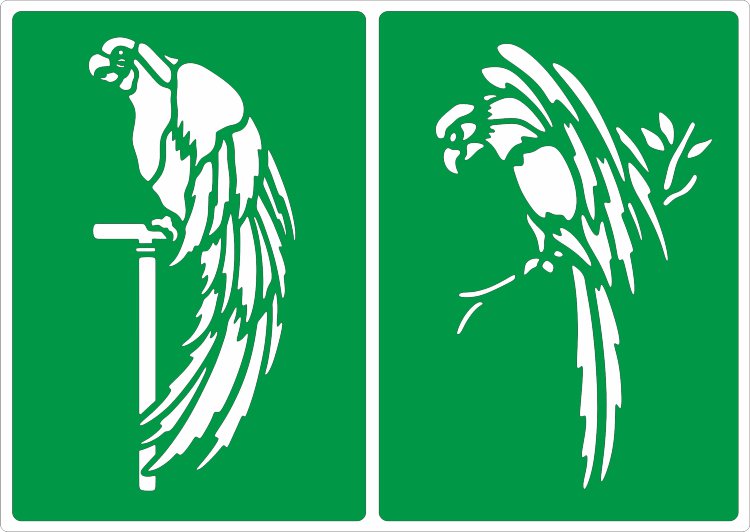 Трафарет на клеевой основе Птицы - 7, 14*20 см