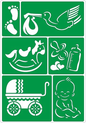 Трафарет на клеевой основе, Детский, 14*20 см