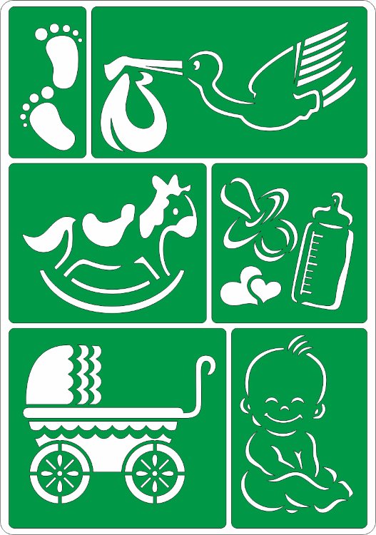 Трафарет на клеевой основе, Детский, 14*20 см