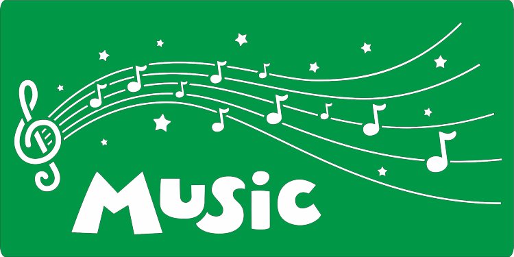 Трафарет на клеевой основе Music, 10*20 см