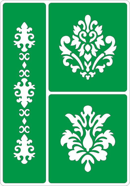 Трафарет на клеевой основе Дамасский узор элегантный, 14*20 см