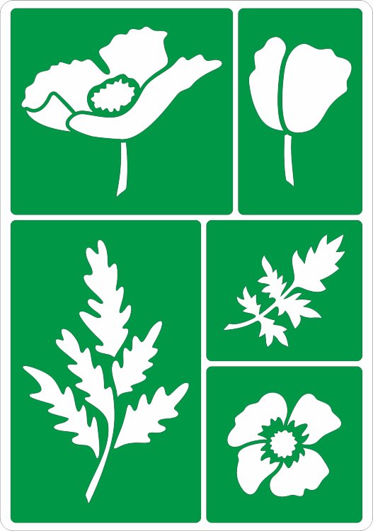 Трафарет на клеевой основе Маки-4, 14*20 см