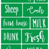 Трафарет на клеевой основе Farm House words, 14*20 см