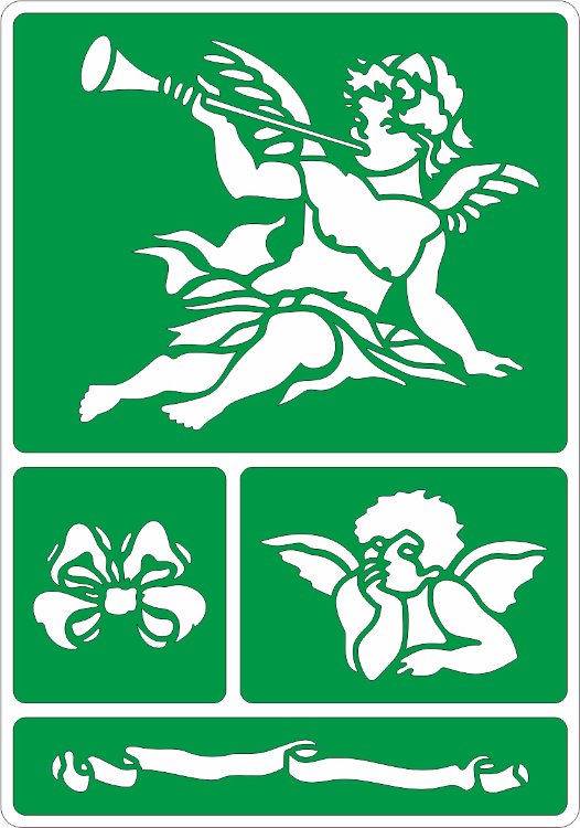 Трафарет на клеевой основе. Купидоны, 14х20 см