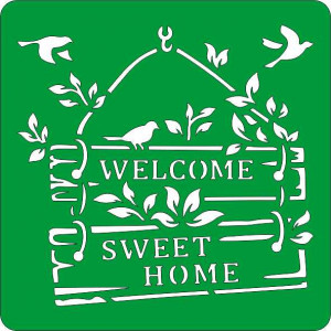 Трафарет на клеевой основе Welcome sweet home