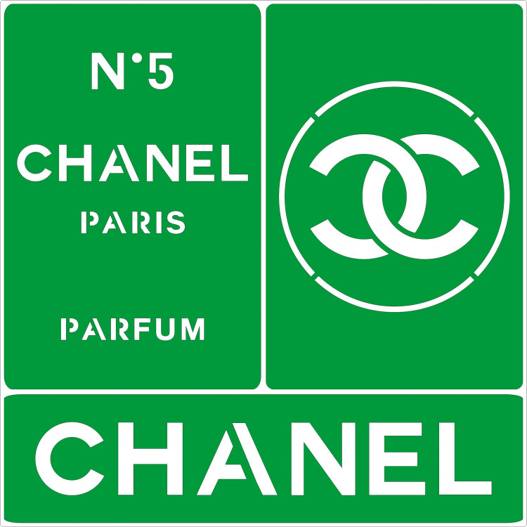 Трафарет на клеевой основе CHANEL, 20*20 см