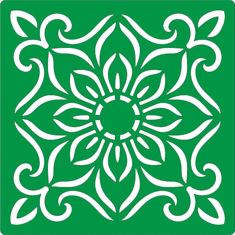 Трафарет на клеевой основе Плитка-52, 10*10 см