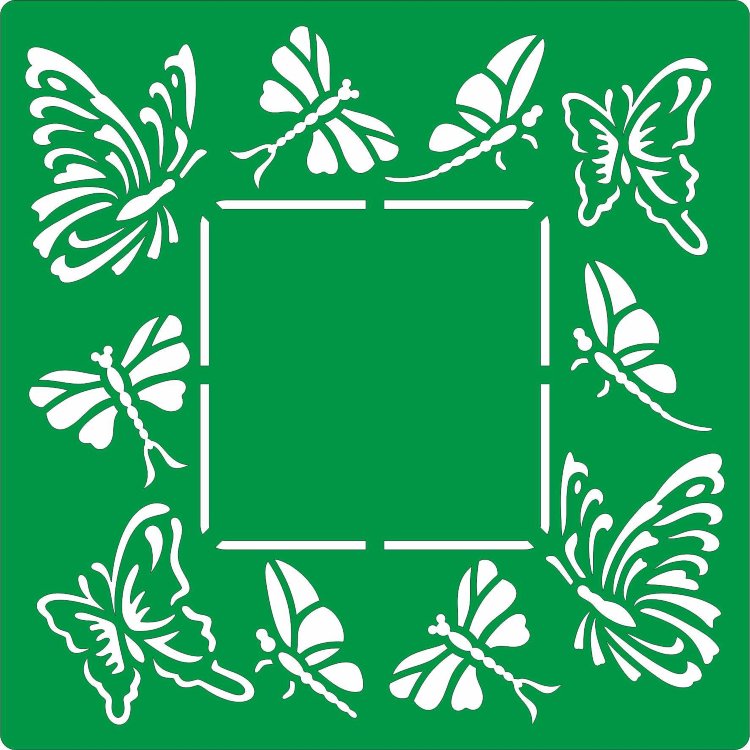 Трафарет на клеевой основе Бабочки-2, 15*15 см