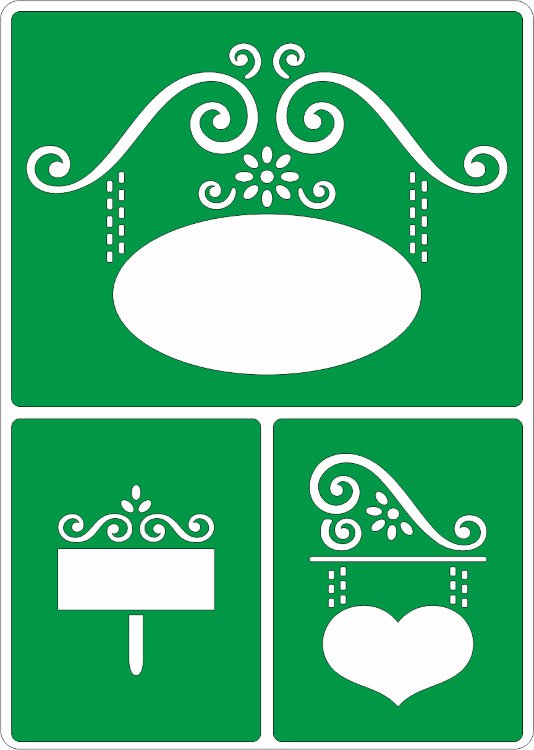 Трафарет на клеевой основе. Таблички, 14х20 см