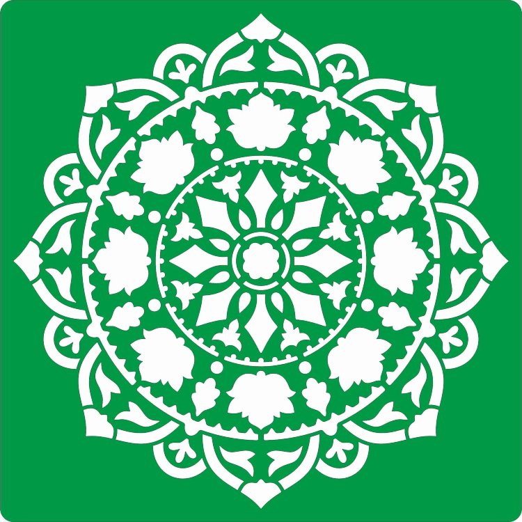 Трафарет на клеевой основе Розетка-6, Ø19 см