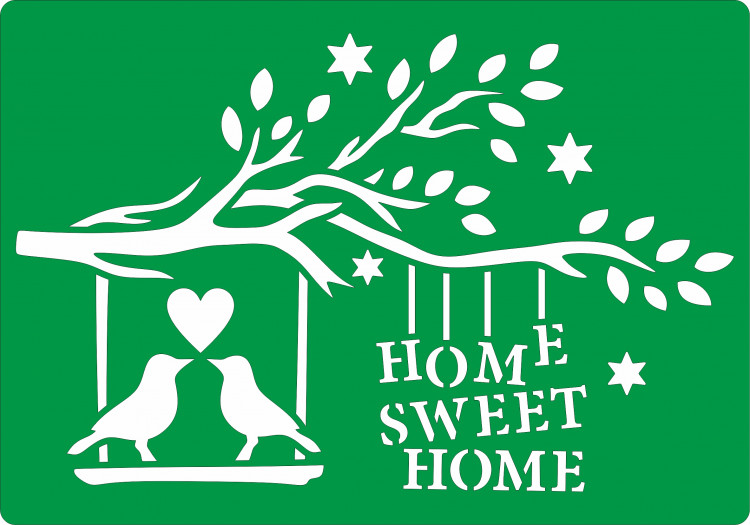 Трафарет на клеевой основе Home sweet home с веткой