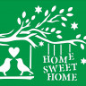 Трафарет на клеевой основе Home sweet home с веткой