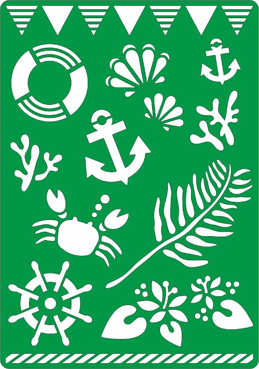 Трафарет на клеевой основе. Море, 14х20 см