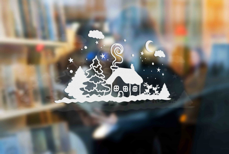 Стикер на окно Рождественский домик 20х11 см